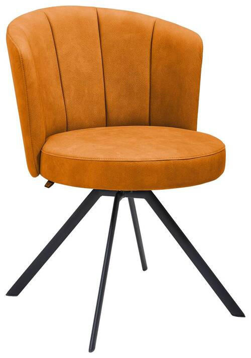 STUHL Anthrazit, Cognac  - Cognac/Anthrazit, Design, Textil/Metall (62/83/64cm) - Venjakob