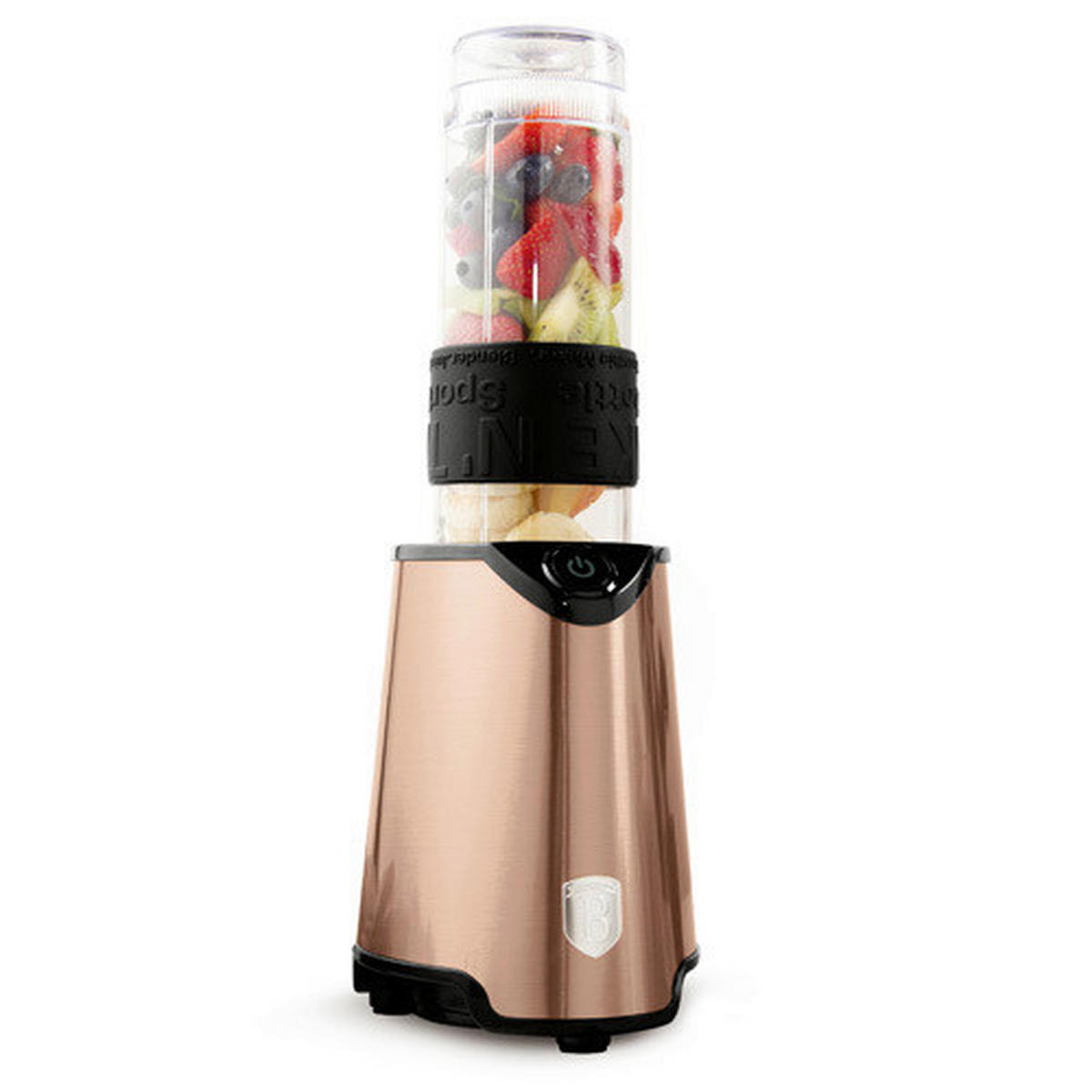 SMOOTHIE KÉSZÍTŐ - rosé arany/fekete, Basics, műanyag/fém (0,570l) - Berlinger Haus