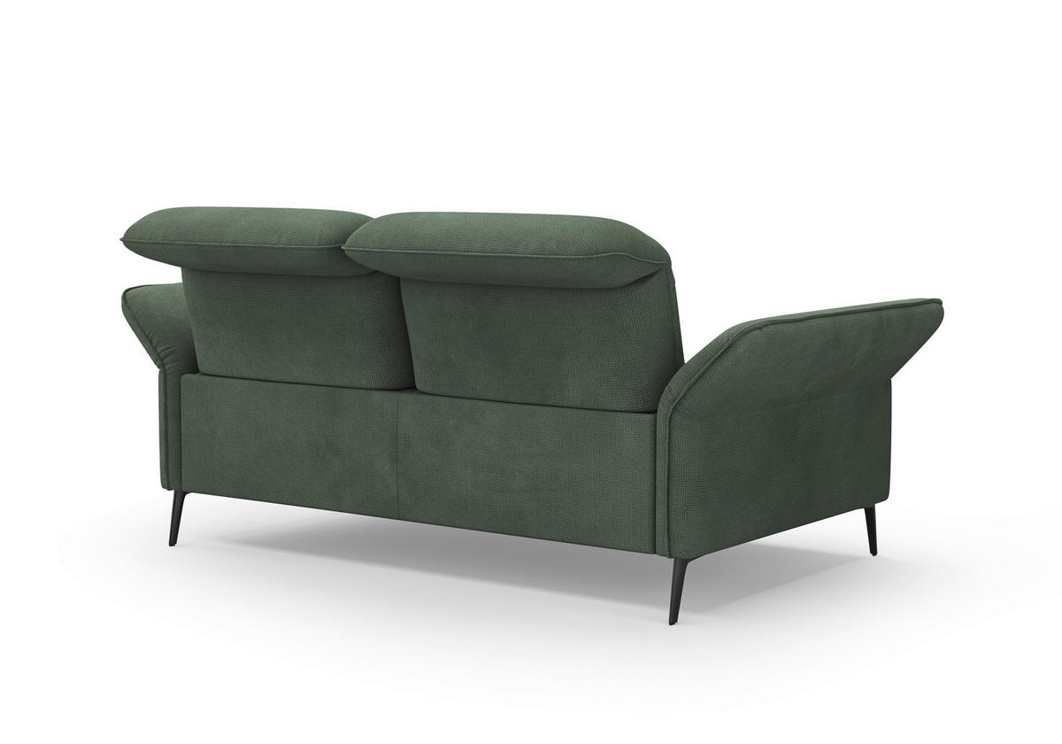 2,5-SITZER in Flachgewebe Grün  - Schwarz/Grün, KONVENTIONELL, Textil/Metall (189/92/123cm) - Sit & More