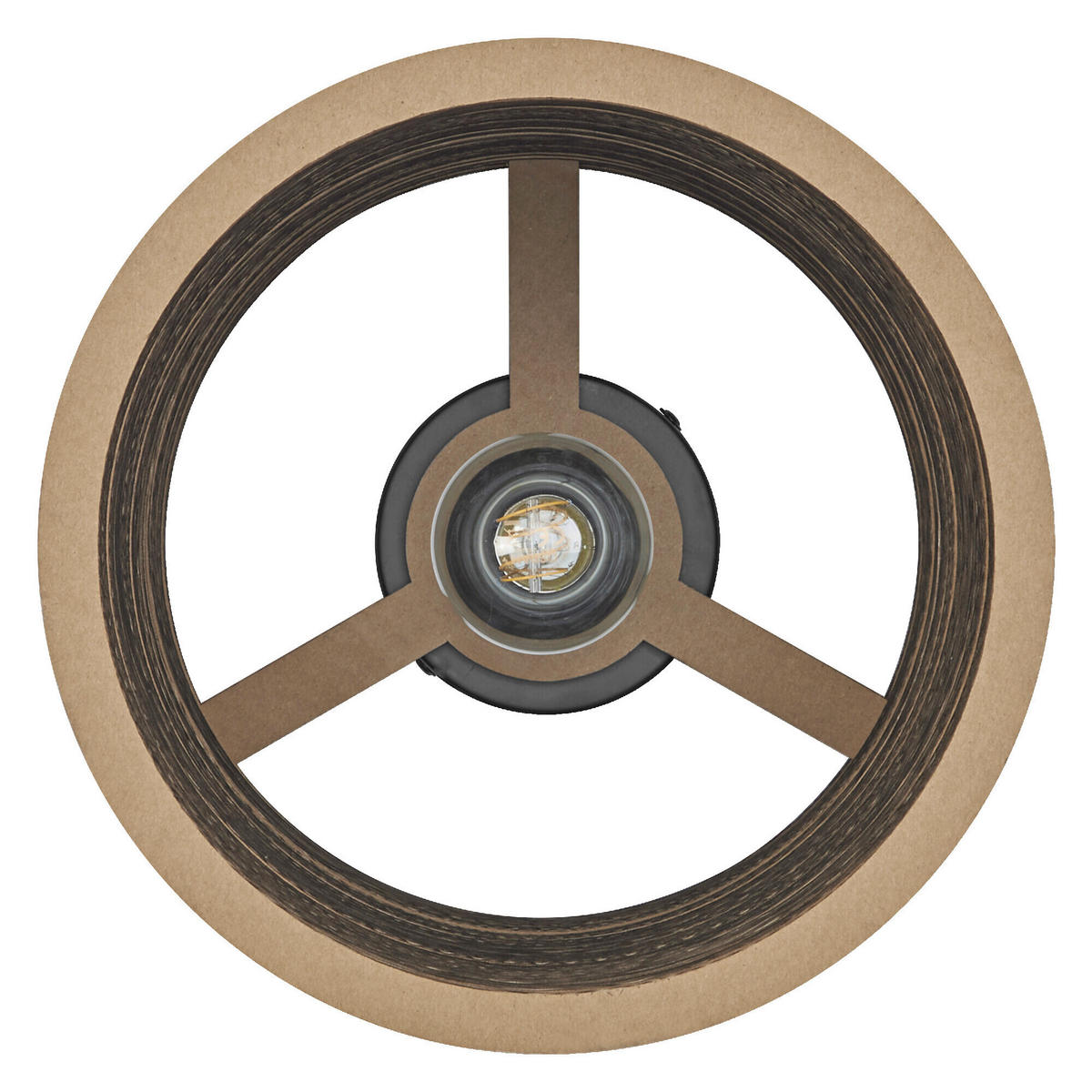 DECKENLEUCHTE  25/26 cm    - Braun, Natur, Karton/Metall (25/26cm) - Osram