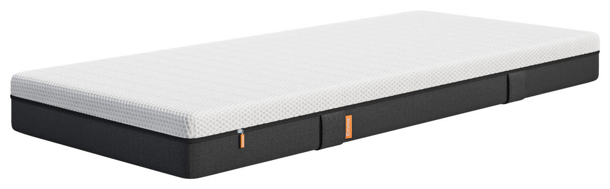 TASCHENFEDERKERNMATRATZE 80/200 cm, Höhe ca.: 18 cm, H3 = fest, 5-Zonen - Weiß/Grau, Basics, Textil (80/200cm) - Emma