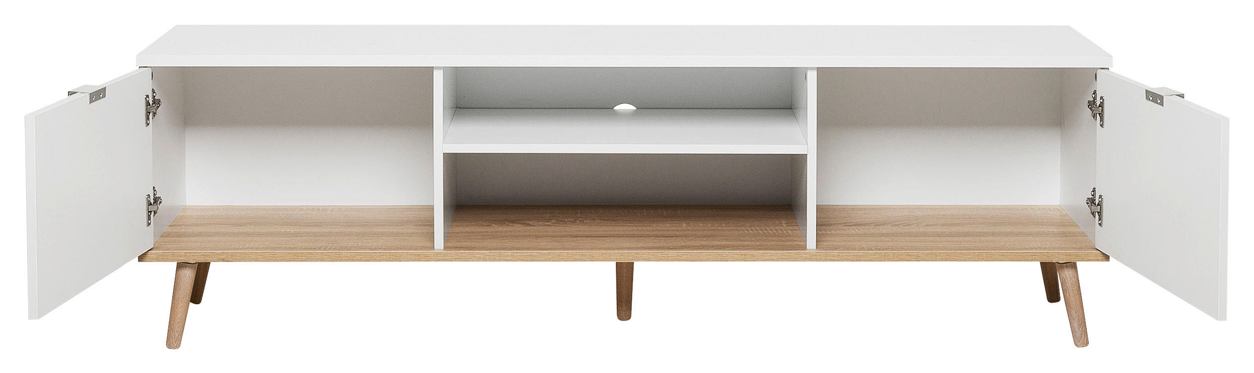TV-ELEMENT in 160/50/40 cm - Eichefarben/Alufarben, KONVENTIONELL, Holz/Holzwerkstoff (160/50/40cm) - MID.YOU