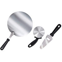 PIZZASET Pizzaset  - Silberfarben/Schwarz, Basics, Kunststoff/Metall (32/31/5cm) - Alpina 6287