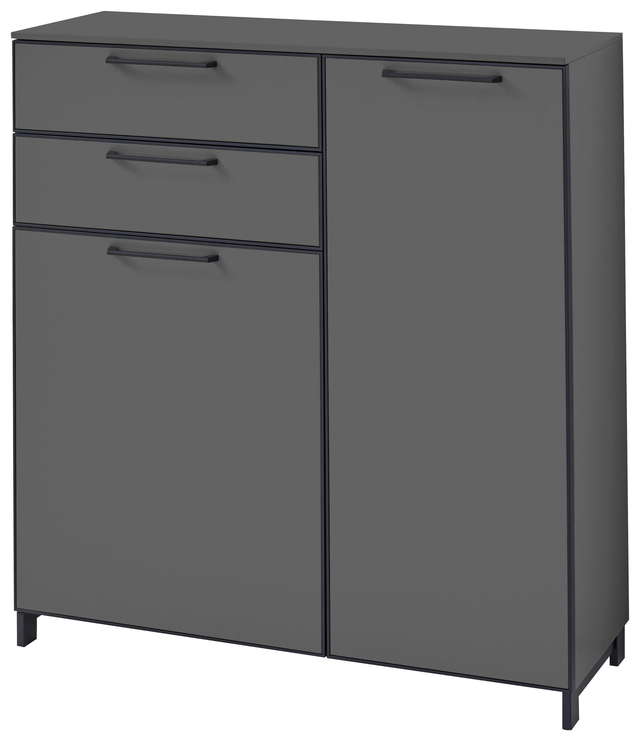 SCHUHSCHRANK Anthrazit, Grau - Anthrazit/Grau, Design, Holzwerkstoff/Metall (100/107/37cm)