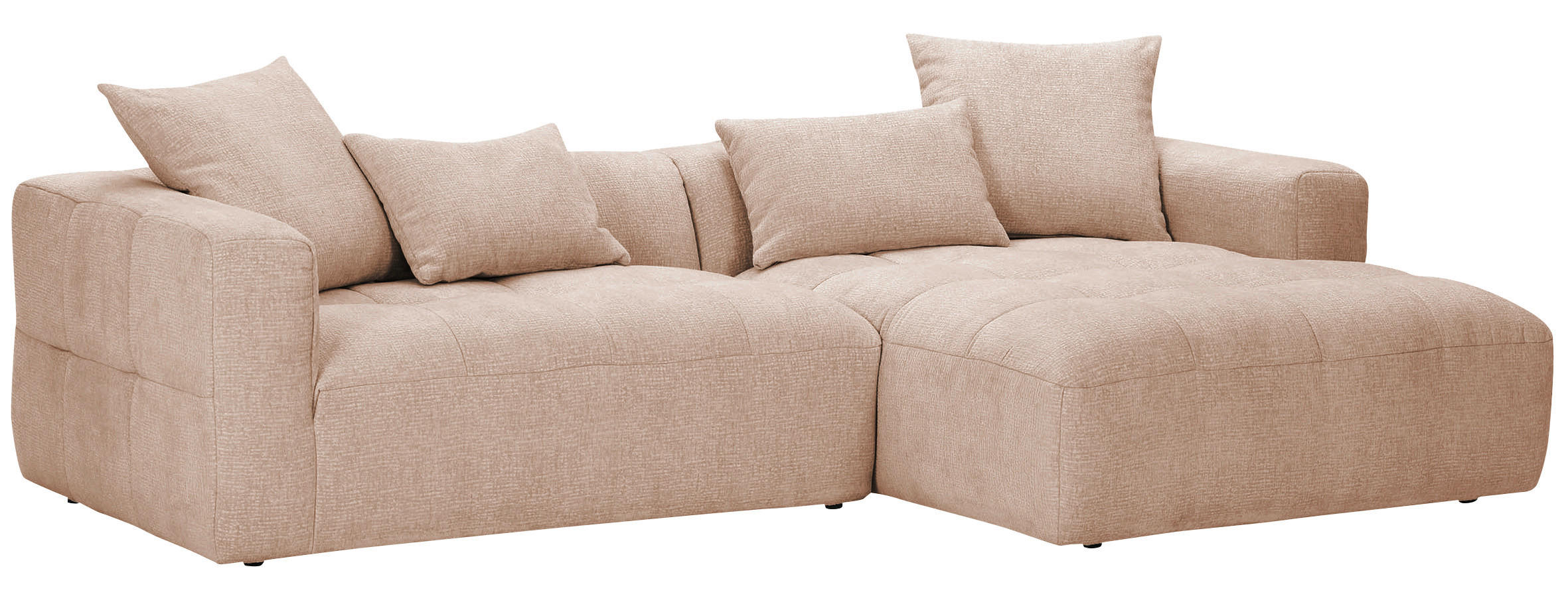 ECKSOFA Rosa Flachgewebe  - Schwarz/Rosa, KONVENTIONELL, Kunststoff/Textil (280/170cm) - Carryhome