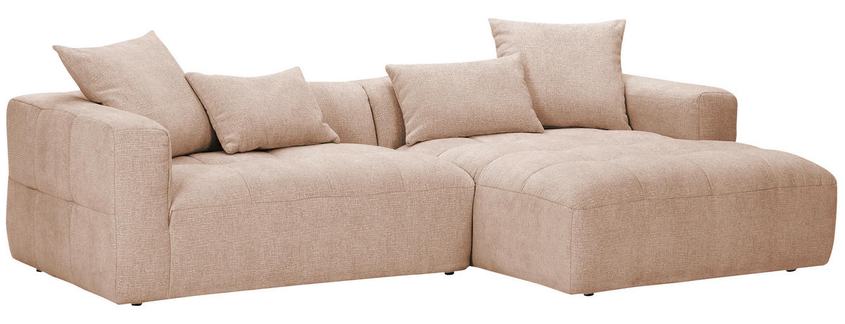 ECKSOFA in Flachgewebe Rosa  - Schwarz/Rosa, Konventionell, Kunststoff/Textil (280/170cm) - Carryhome
