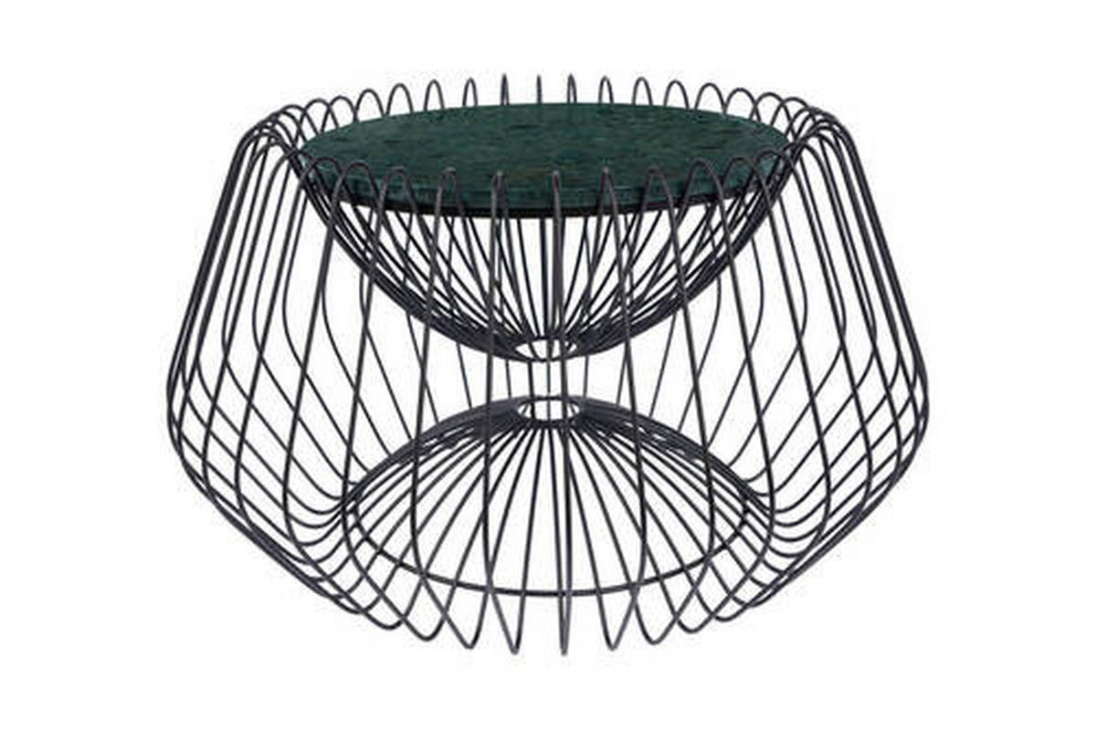 BEISTELLTISCH 60/60/35 cm Grün, Schwarz rund von KAYOOM