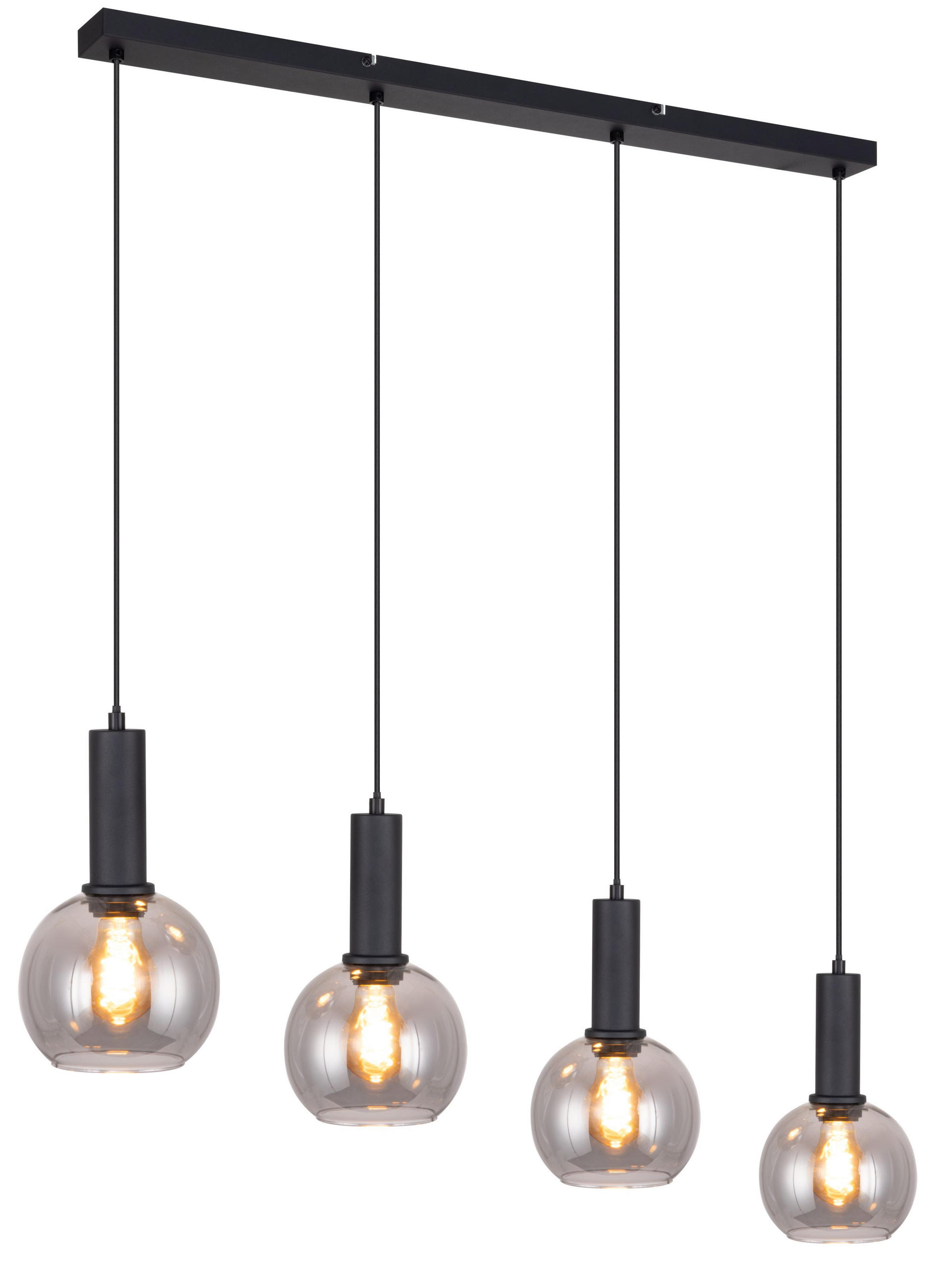 LAMPĂ SUSPENDATĂ 90/15/120 cm  - negru, Trend, sticlă/metal (90/15/120cm) - Novel