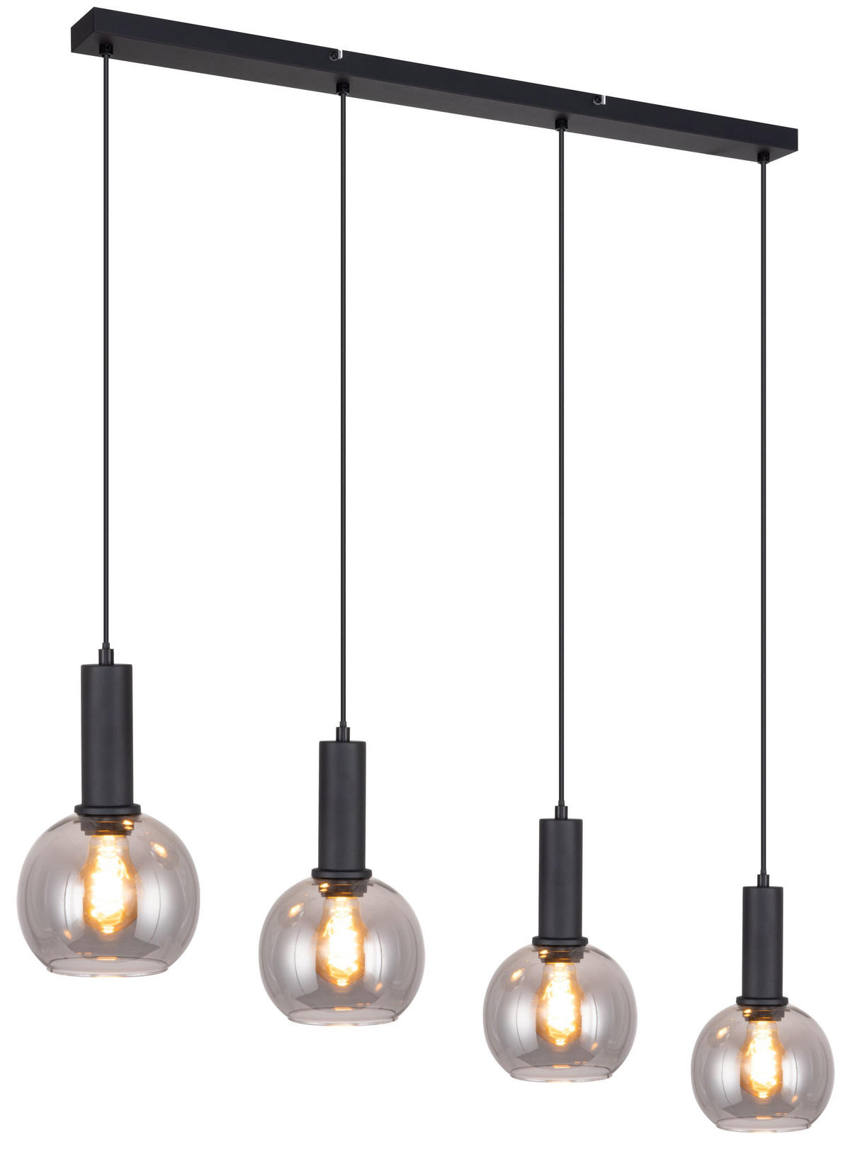 LAMPĂ SUSPENDATĂ 90/15/120 cm  - negru, Trend, sticlă/metal (90/15/120cm) - Novel