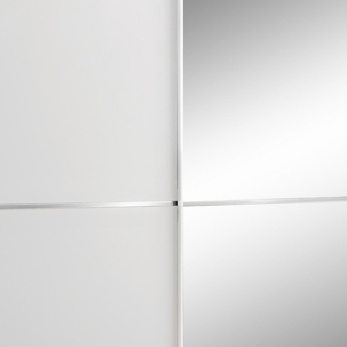 ŠATNÍ SKŘÍŇ SE ZRCADLEM, bílá, 135/198/64 cm - bílá, Design, kov/kompozitní dřevo (135/198/64cm) - MID.YOU