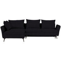 ECKSOFA in Webstoff Schwarz  182/280 cm  - Schwarz, Design, Textil/Metall (182/280cm) - Carryhome