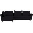 ECKSOFA in Webstoff Schwarz  - Schwarz, Design, Textil/Metall (182/280cm) - Carryhome