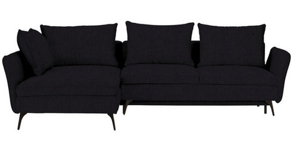 ECKSOFA in Webstoff Schwarz  - Schwarz, Design, Textil/Metall (182/280cm) - Carryhome