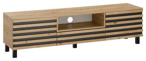 NÍZKÁ KOMODA, černá, dub artisan, 166/44/40 cm - černá/dub artisan, Design, kov/kompozitní dřevo (166/44/40cm) - Livetastic