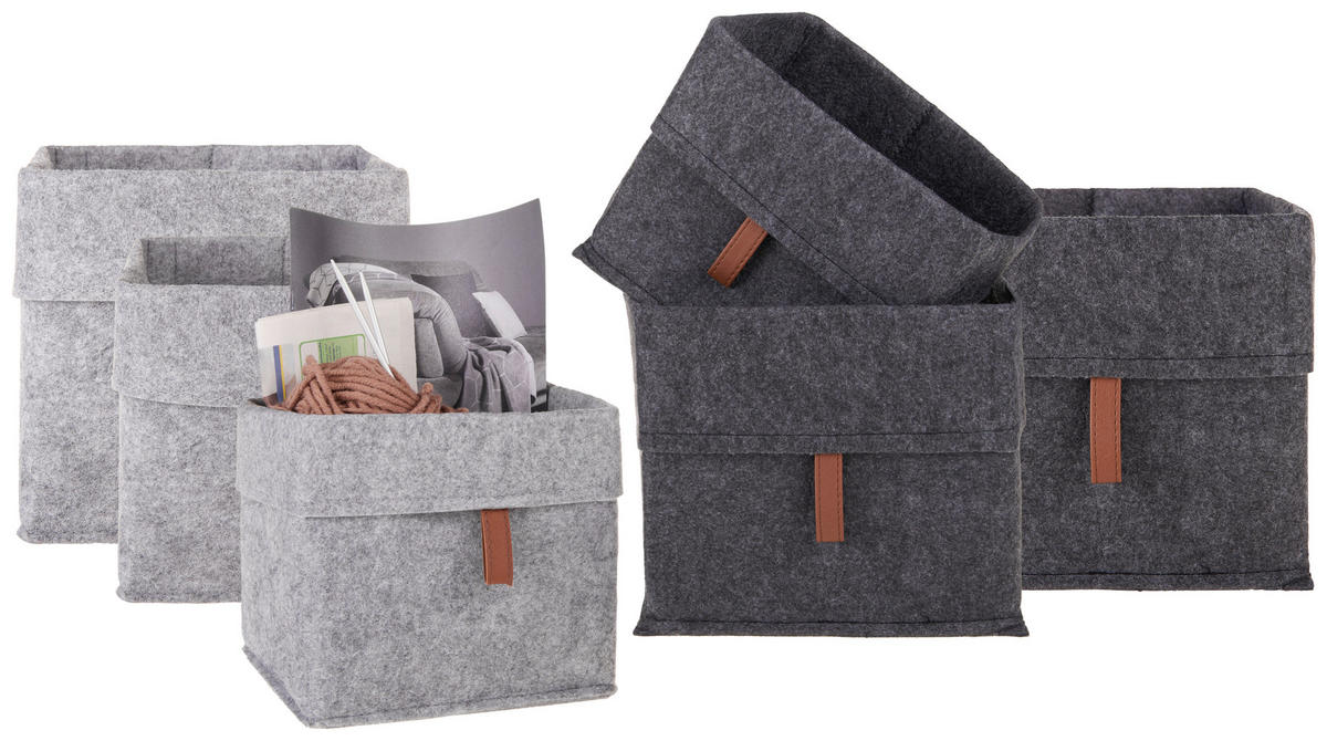 POLCKOSÁR  - barna/sötétszürke, Trend, textil (25/24/25cm) - Landscape