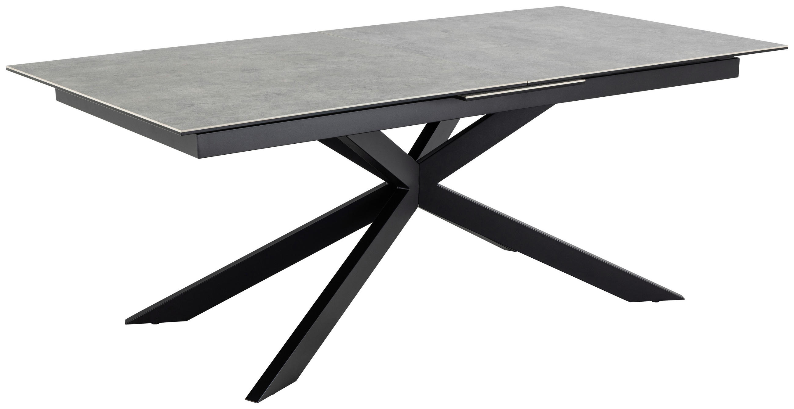 JEDILNA MIZA, siva  - siva/črna, Design, kovina/steklo (200-240/100/76cm) - MID.YOU