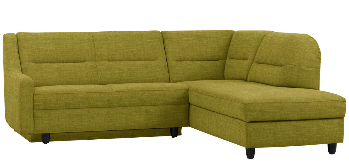 ECKSOFA  in Chenille Grün  226/208 cm  - Schwarz/Grün, KONVENTIONELL, Textil (226/208cm) - Sedda