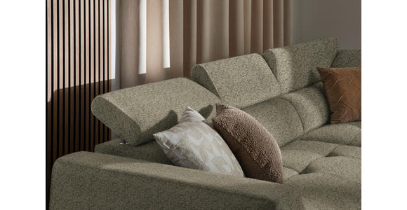 ECKSOFA in Struktur Hellbraun 284/205 cm - Hellbraun/Schwarz, Design, Kunststoff/Textil (284/205cm) - Xora