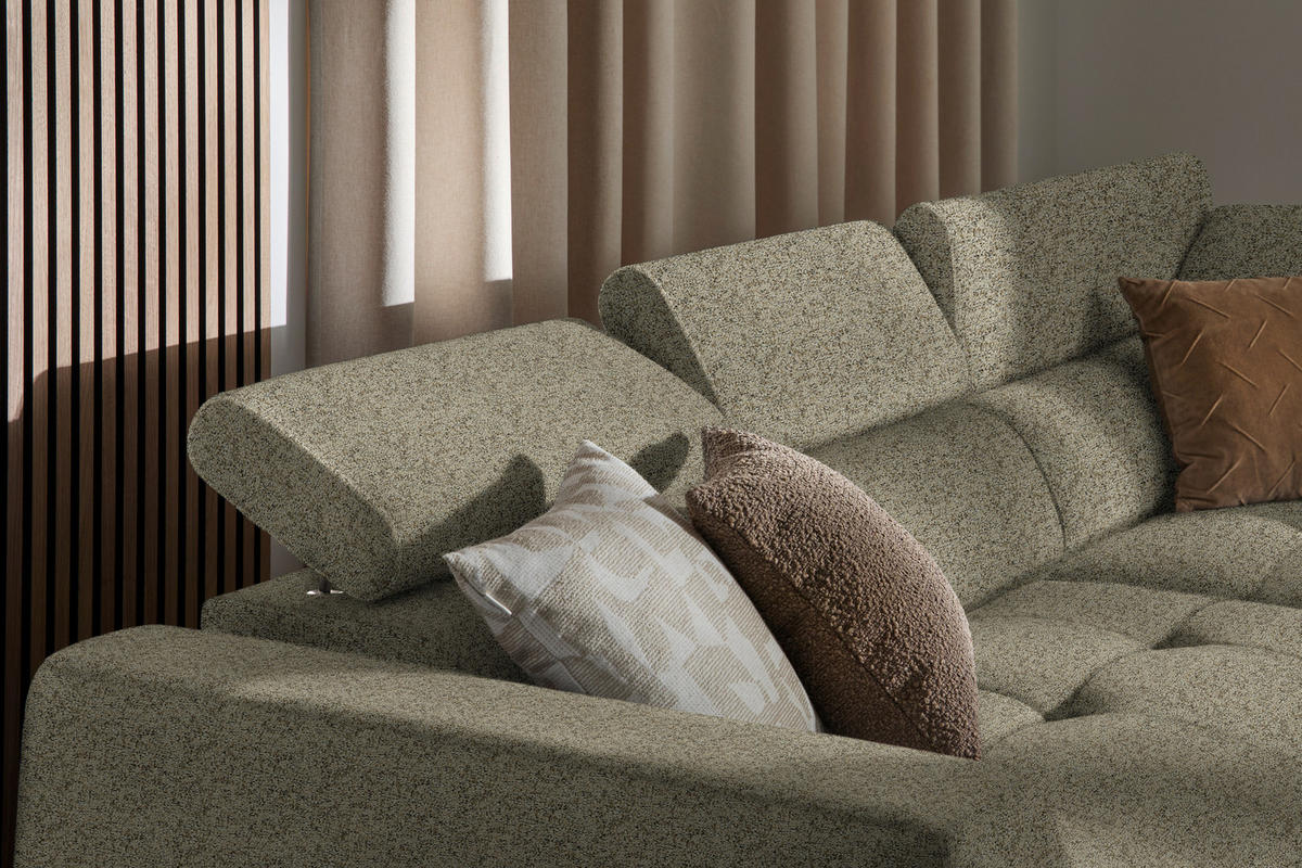 ECKSOFA in Struktur Hellbraun  284/205 cm  - Hellbraun/Schwarz, Design, Kunststoff/Textil (284/205cm) - Xora