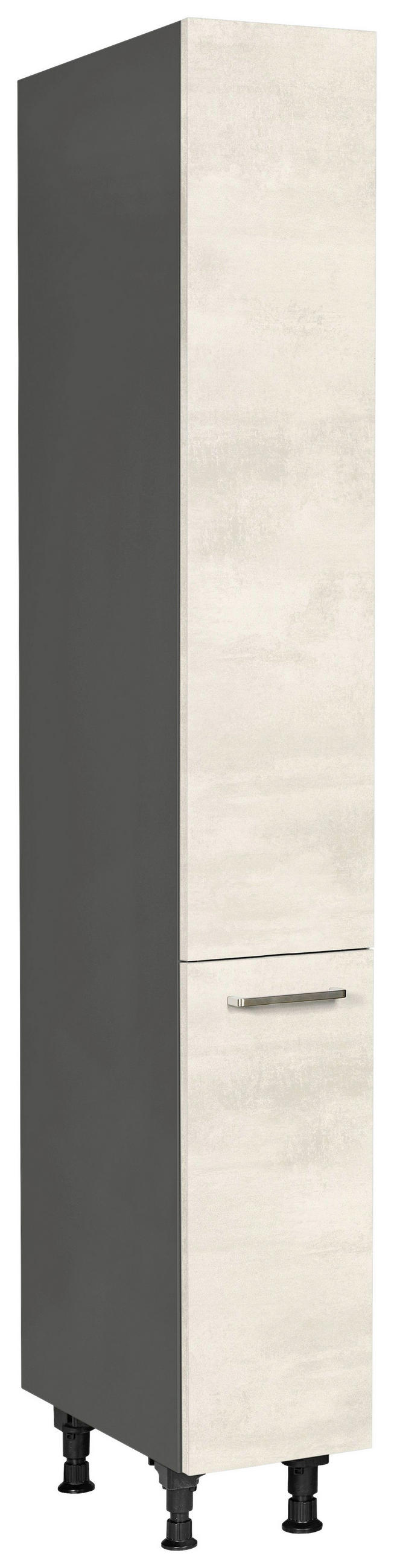 APOTHEKERSCHRANK 30/216,6/58 cm  in Weiß  - Schieferfarben/Edelstahlfarben, MODERN, Holzwerkstoff/Metall (30/216,6/58cm) - Nobilia