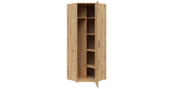 ECKSCHRANK 71,5/195/71,5 cm Eiche Artisan - Schwarz/Eiche Artisan, MODERN, Holzwerkstoff/Kunststoff (71,5/195/71,5cm) - Carryhome