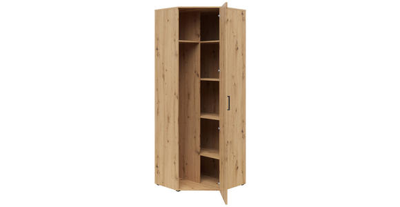 ECKSCHRANK 101/195/79 cm  - Schwarz/Eiche Artisan, MODERN, Holzwerkstoff/Kunststoff (101/195/79cm) - Carryhome