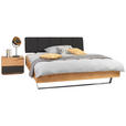 BETT 120/210 cm  in Anthrazit, Buchefarben  - Anthrazit/Buchefarben, Natur, Holz/Textil (120/210cm) - Valnatura