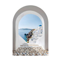 GLASBILD Städte 70/100 cm  - Beige/Weiß, Basics, Glas/Papier (70/100cm)