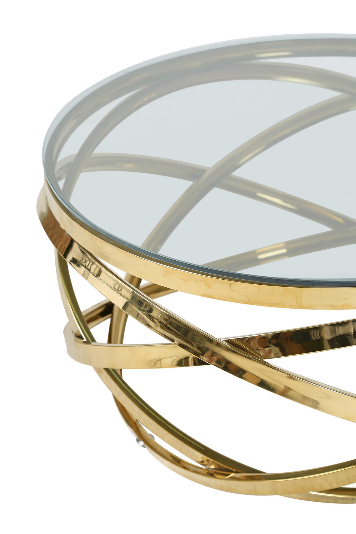 COUCHTISCH in Metall, Glas 80/80/42 cm  - Klar/Goldfarben, Design, Glas/Metall (80/80/42cm) - Livetastic