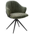 ARMLEHNSTUHL  in beflockt  - Dunkelgrün/Anthrazit, Design, Textil/Metall (57/84/44,5cm) - Belluti