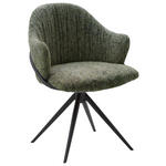 ARMLEHNSTUHL  in beflockt  - Dunkelgrün/Anthrazit, Design, Textil/Metall (57/84/44,5cm) - Belluti