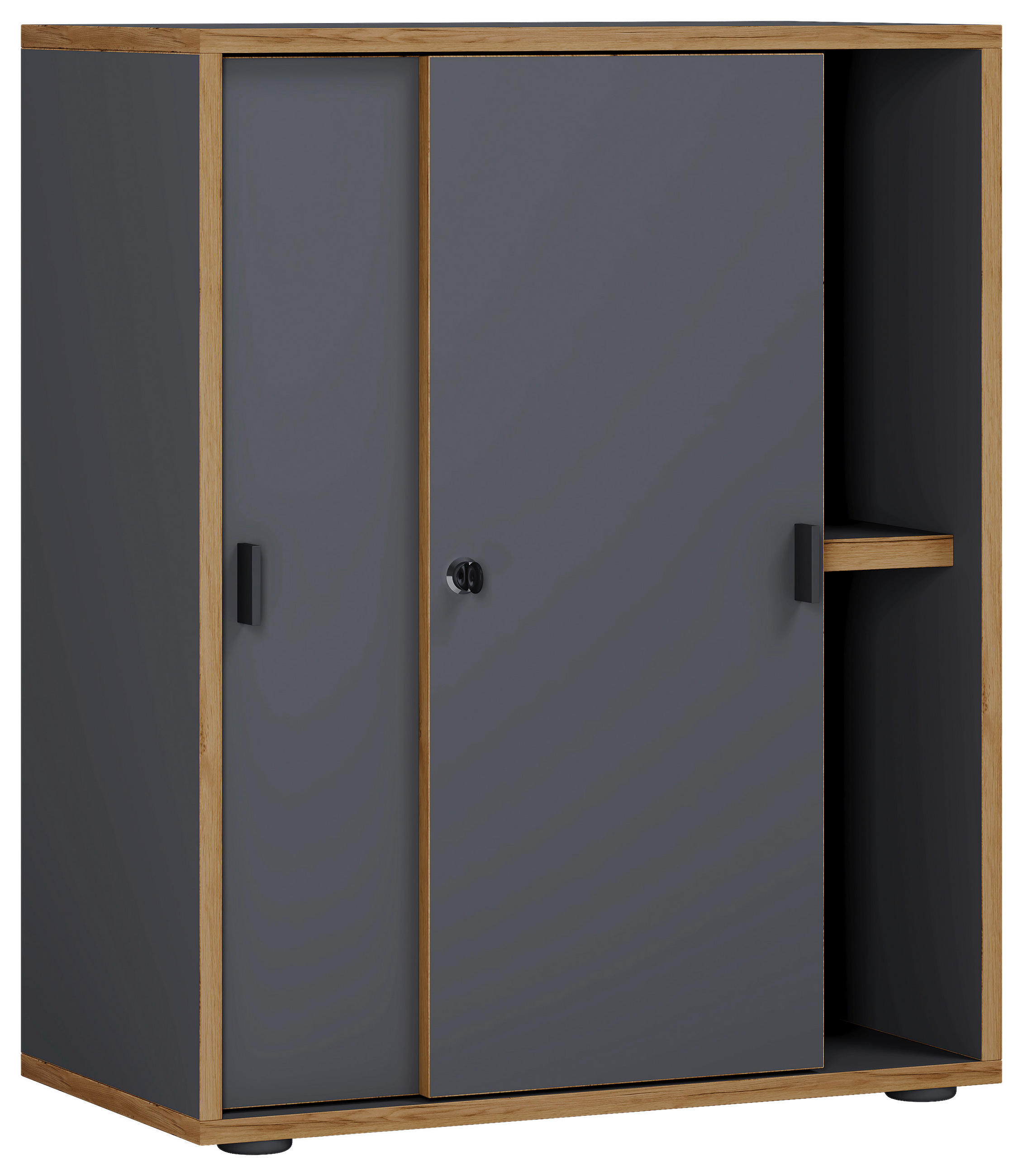 Aktenschrank Salia Anthrazit, Honigeiche B: 60 Cm