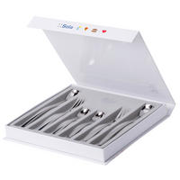 SADA PRÍBOROV, ušľachtilá oceľ, 6-dielne - farba ušľachtilej ocele, Romantik / Landhaus, kov - Sola