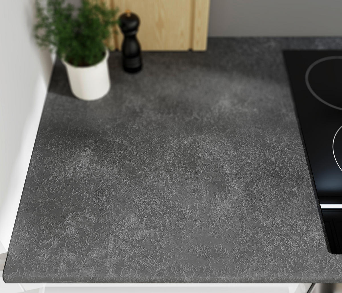 KÜCHENBLOCK 260 cm  in Weiß  - Anthrazit/Silberfarben, LIFESTYLE, Holzwerkstoff/Kunststoff (260cm) - P & B