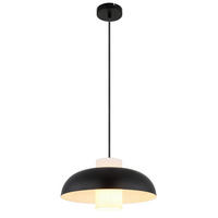 HÄNGELEUCHTE 38/120 cm    - Weiss/Schwarz, Trend, Glas/Textil (38/120cm) - Globo