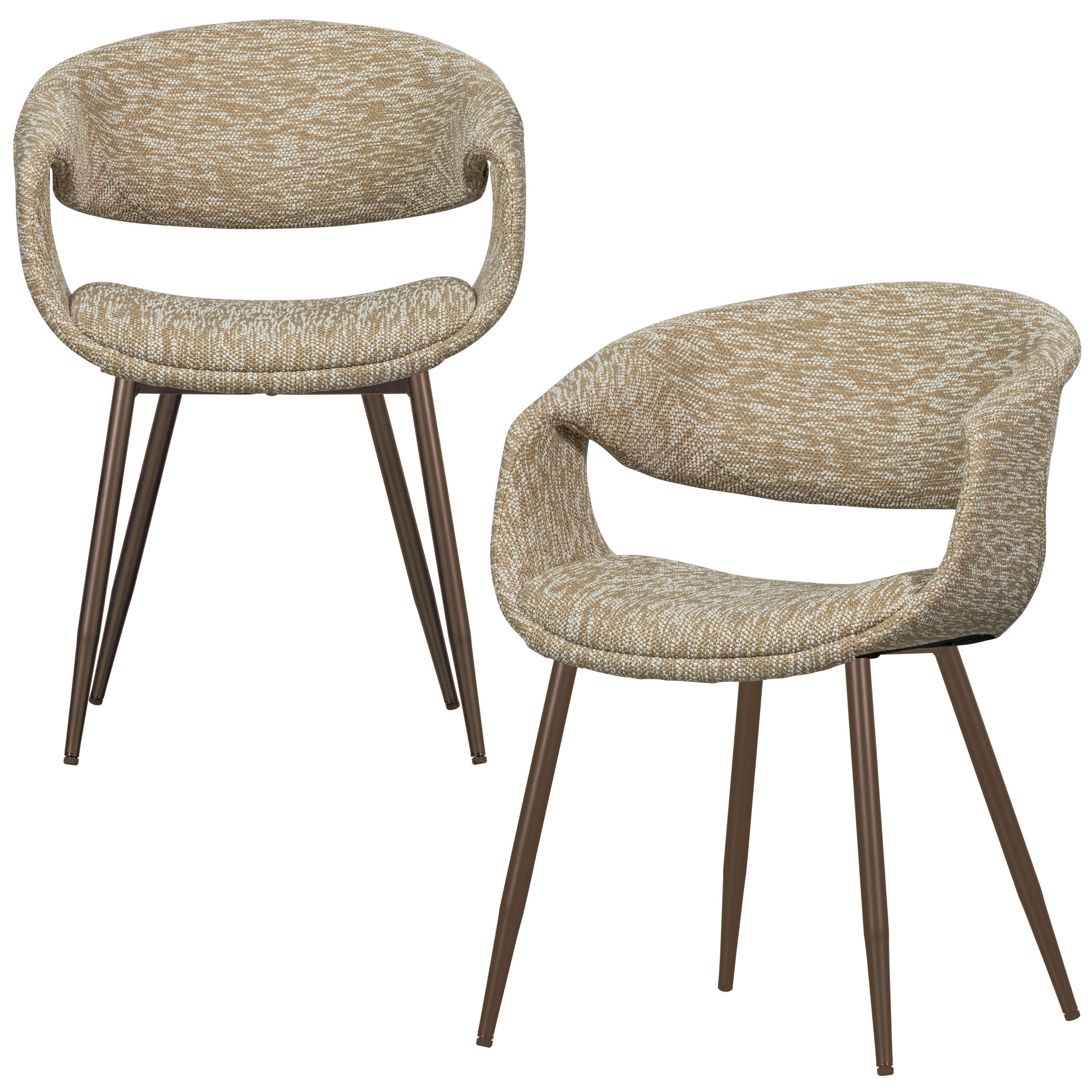 Livetastic Armlehnstuhl-Set Yossi Sand, Kupfer 57x78x57 cm