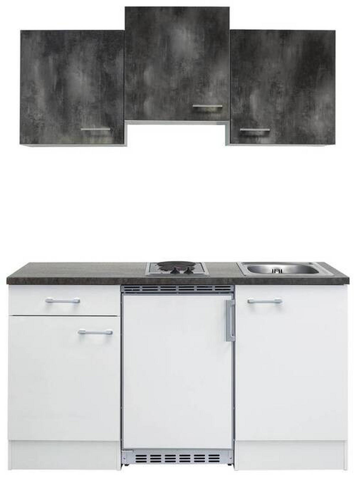 MINIKUCHYNĚ LUCCA 150,5 - bílá/barvy hliníku, Basics, kompozitní dřevo/plast (150,5cm) - FlexWell