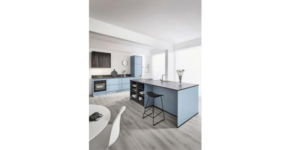 EINBAUKÜCHE   - Pastellblau, Design, Holzwerkstoff - Xora