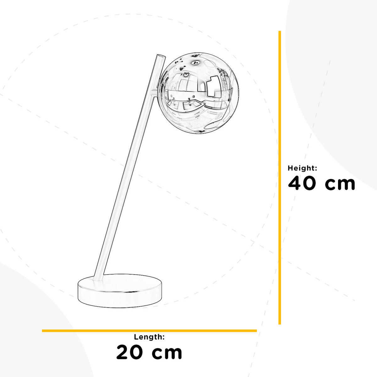 TISCHLEUCHTE 20/12/40 cm   - Schwarz, Design, Glas/Kunststoff (20/12/40cm)