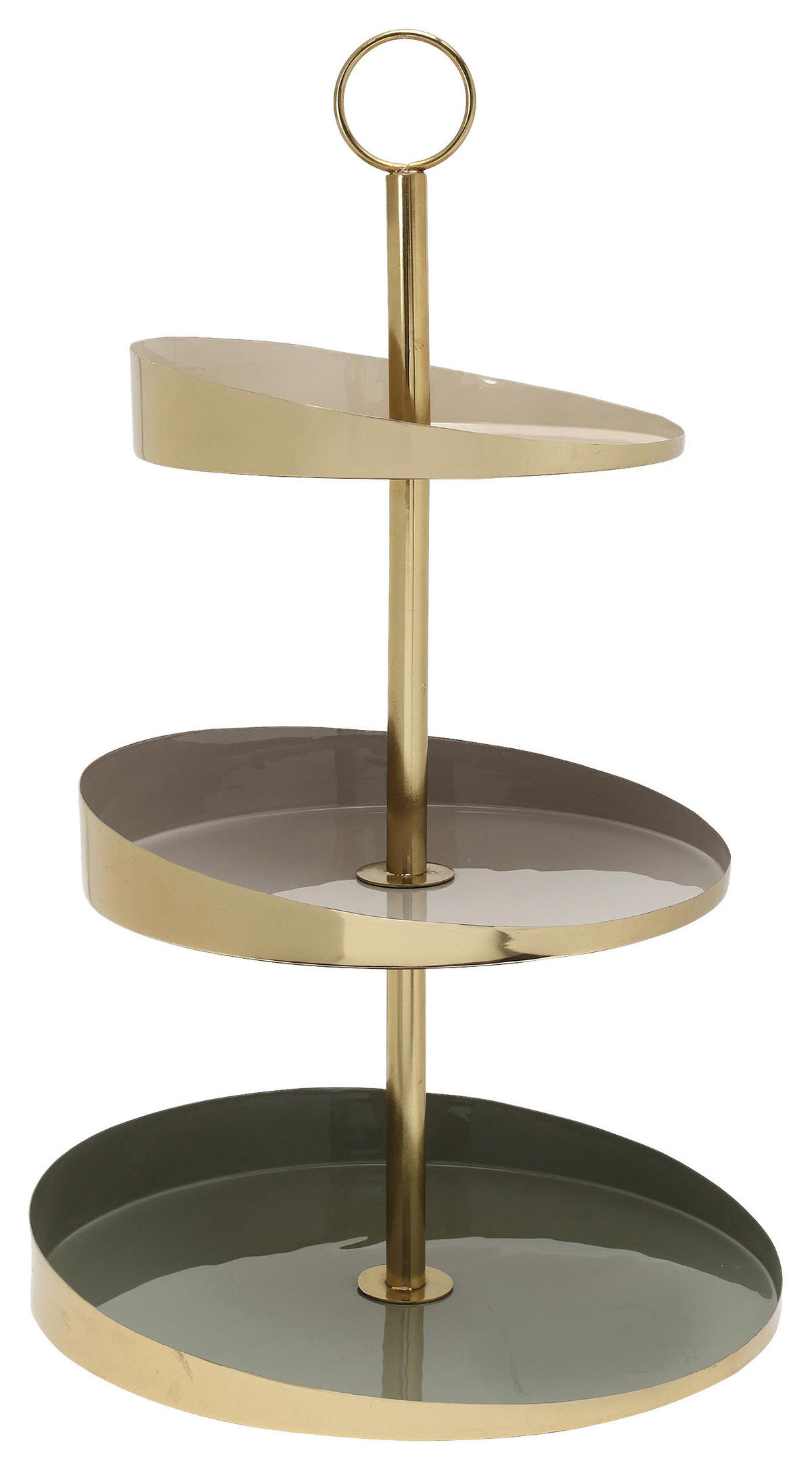 ETAGERE 3-stöckig - Champagner/Goldfarben, Trend, Metall (36/60cm) - Kayoom