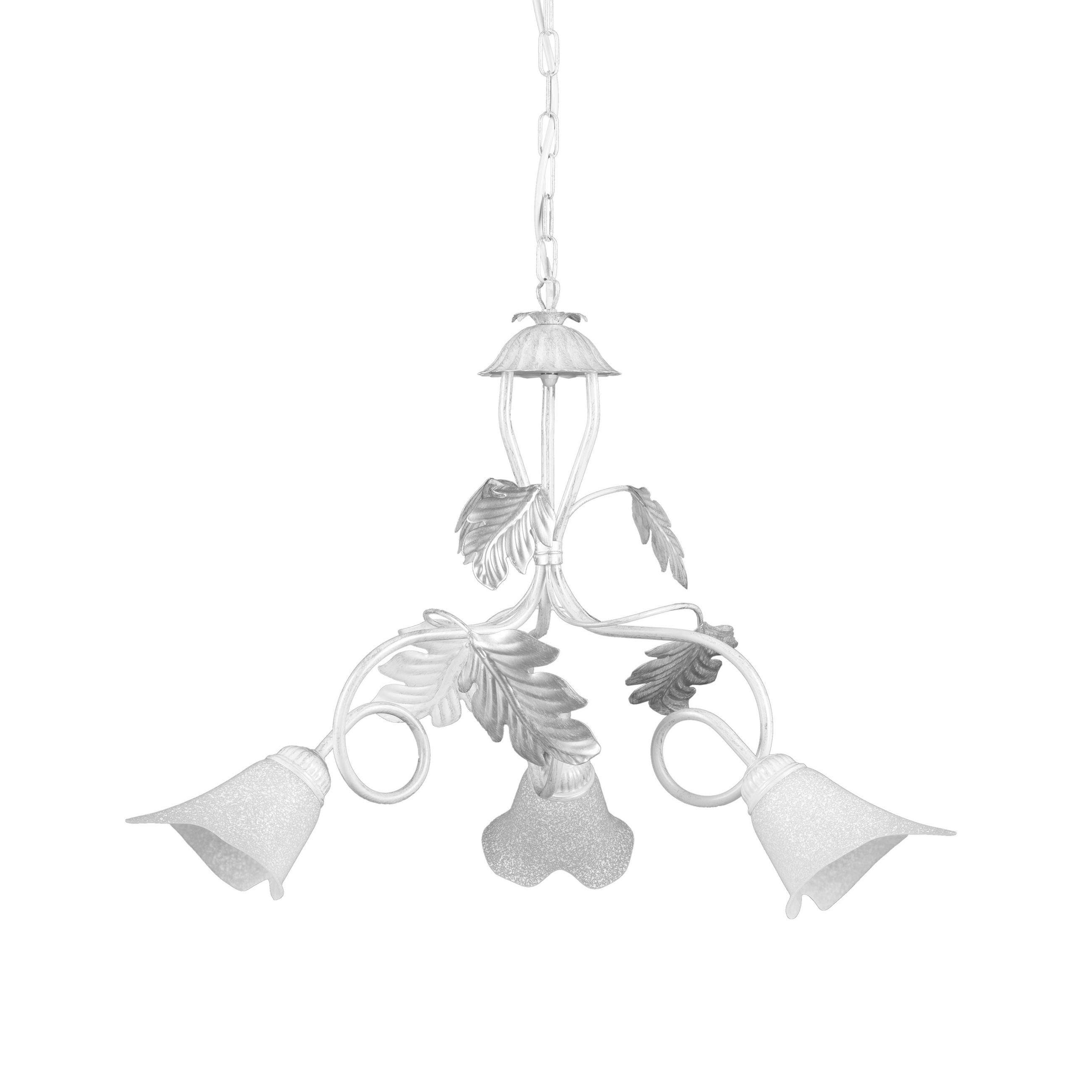 KRONLEUCHTER 60/110 cm   - Silberfarben/Weiß, KONVENTIONELL, Glas/Metall (60/110cm)