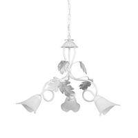 KRONLEUCHTER 60/110 cm   - Silberfarben/Weiß, KONVENTIONELL, Glas/Metall (60/110cm)