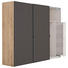 SCHWEBETÜRENSCHRANK 3 -türig Braun, Eichefarben - Eichefarben/Schwarz, Design, Glas/Holzwerkstoff (280/222/68cm) - NOVEL