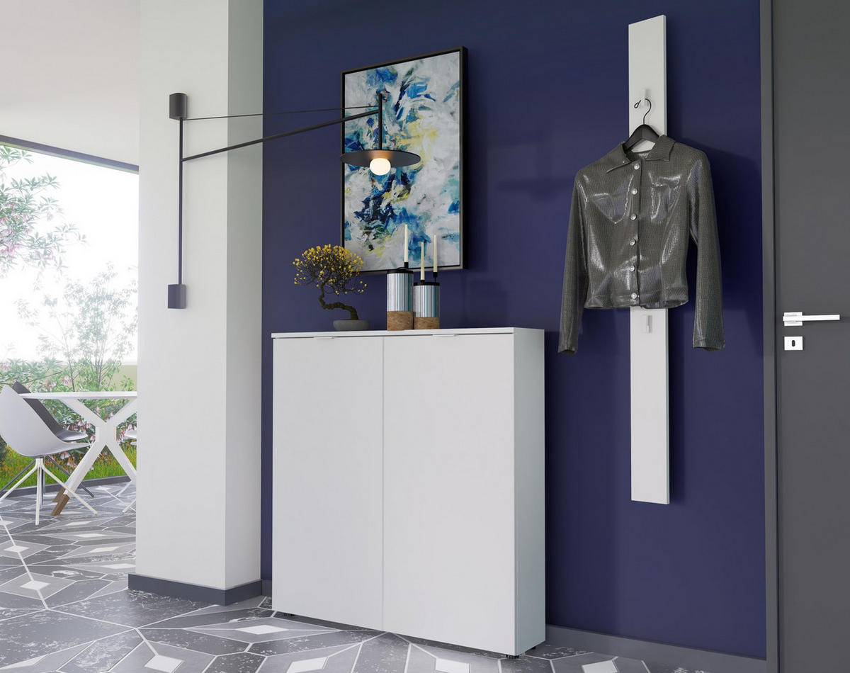 SCHUHSCHRANK  in 100/103/22 cm  - Schwarz/Weiß, Design, Holzwerkstoff/Metall (100/103/22cm) - Livetastic