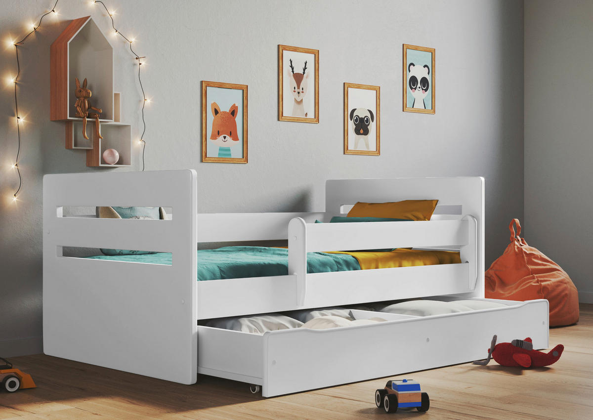 KINDER-/JUNIORBETT 80/180 cm  in Weiß  - Birkefarben/Weiß, MODERN, Holz/Holzwerkstoff (80/180cm) - MID.YOU