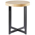BEISTELLTISCH 40/40/50 cm Schwarz, Eichefarben rund  - Eichefarben/Schwarz, Basics, Holzwerkstoff/Metall (40/40/50cm) - Xora
