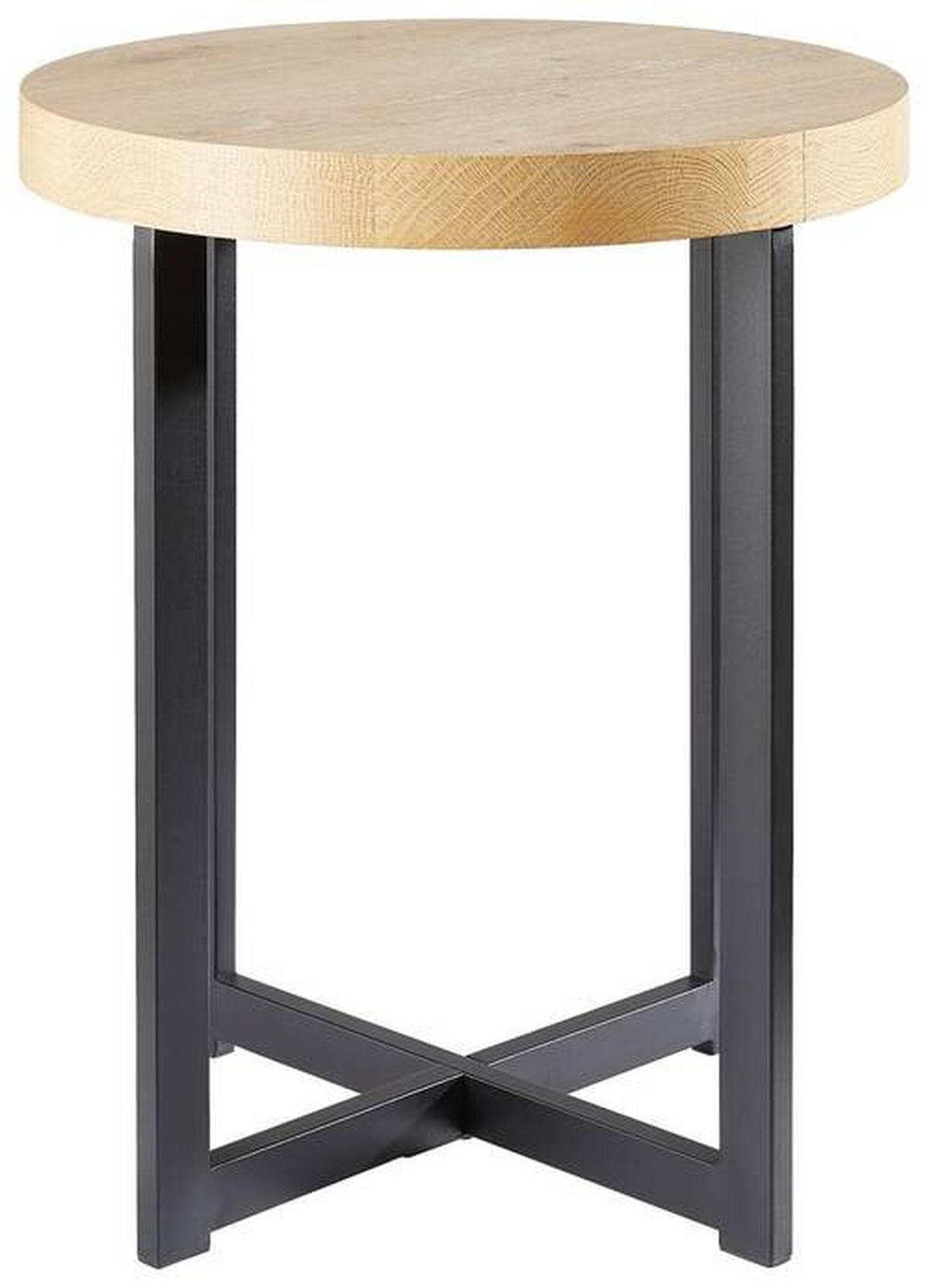 BEISTELLTISCH 40/40/50 cm Schwarz, Eichefarben rund  - Eichefarben/Schwarz, Basics, Holzwerkstoff/Metall (40/40/50cm) - Xora