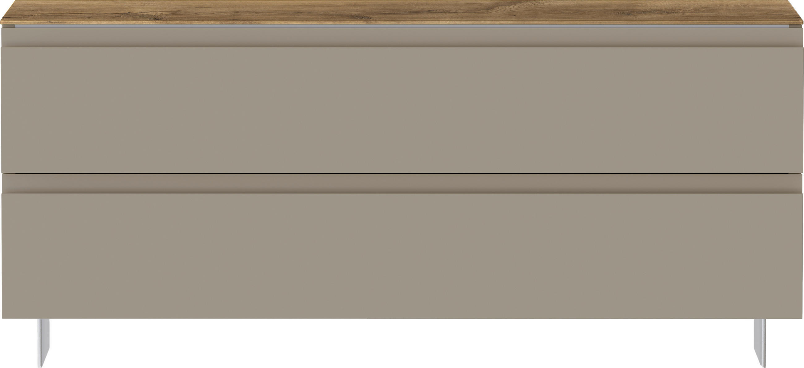 GARDEROBENBANK 110/49/33 cm  - Sandfarben/Eichefarben, Design, Holzwerkstoff/Metall (110/49/33cm) - Moderano