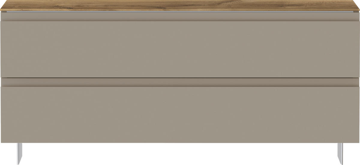 GARDEROBENBANK  in 110/49/33 cm  - Sandfarben/Eichefarben, Design, Metall (110/49/33cm) - Moderano