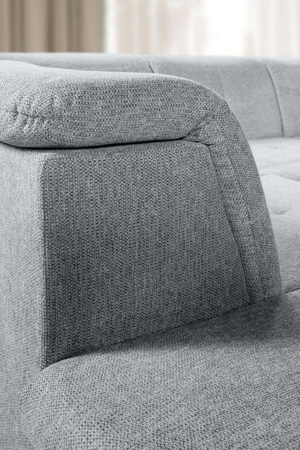 WOHNLANDSCHAFT Grau Chenille  - Grau, KONVENTIONELL, Kunststoff/Textil (188/340/240cm) - Carryhome